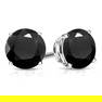 8MM Round Cut Midnight Sapphire 4.8CTW Stud Earrings in Sterling Silver