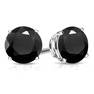 8MM Round Cut Midnight Sapphire 4.8CTW Stud Earrings in Sterling Silver