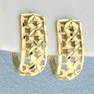 Diamond Cut Lace Design Earrings in 18k Yellow Gold