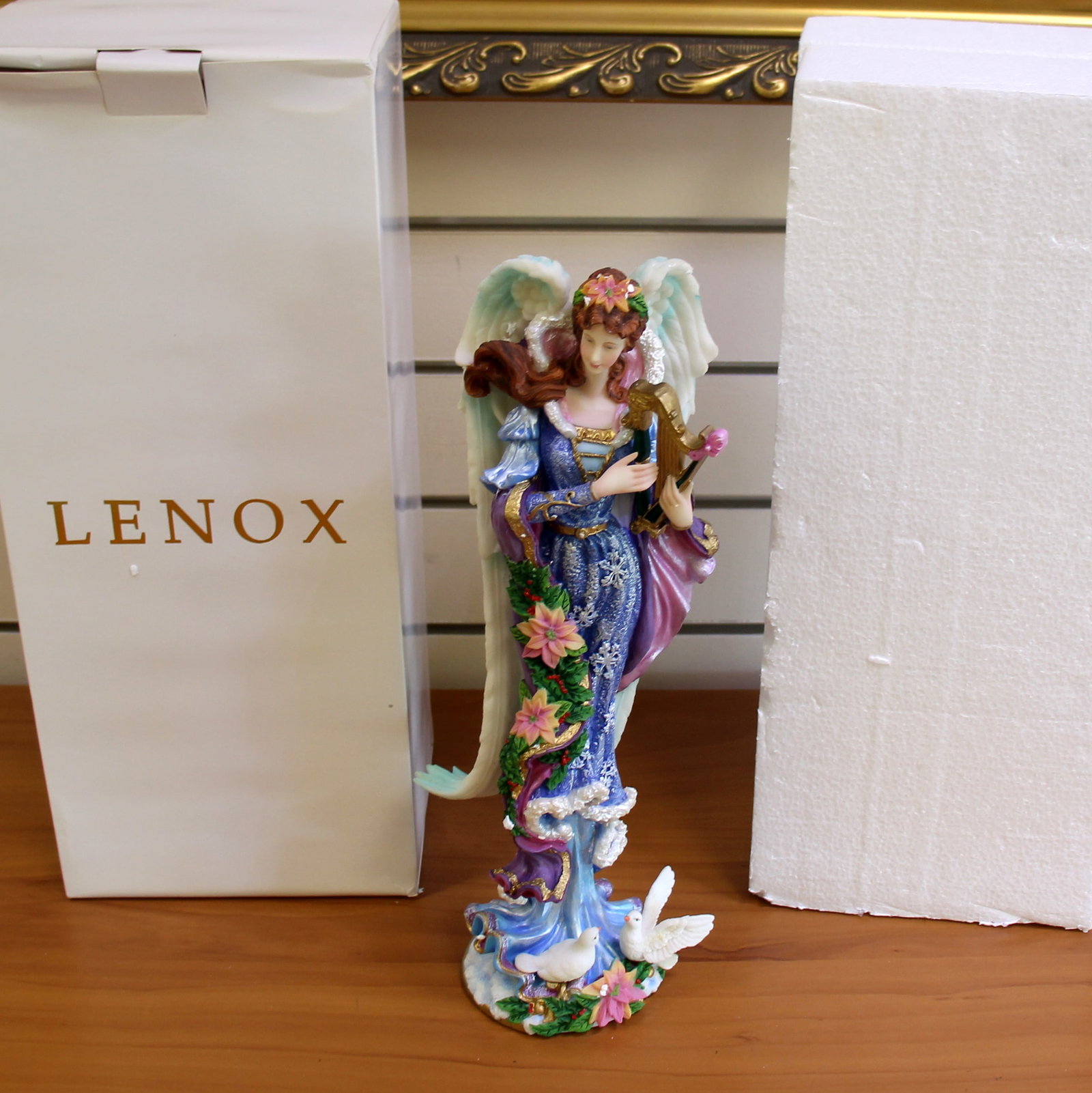 Lenox Winter Angel Fine Porcelain Figurine: Fine Porcelain. 12 3/4 inches tall, 4 inches wide. Limited Edition. No defects, in great condition. Comes with original box as shown in picture.