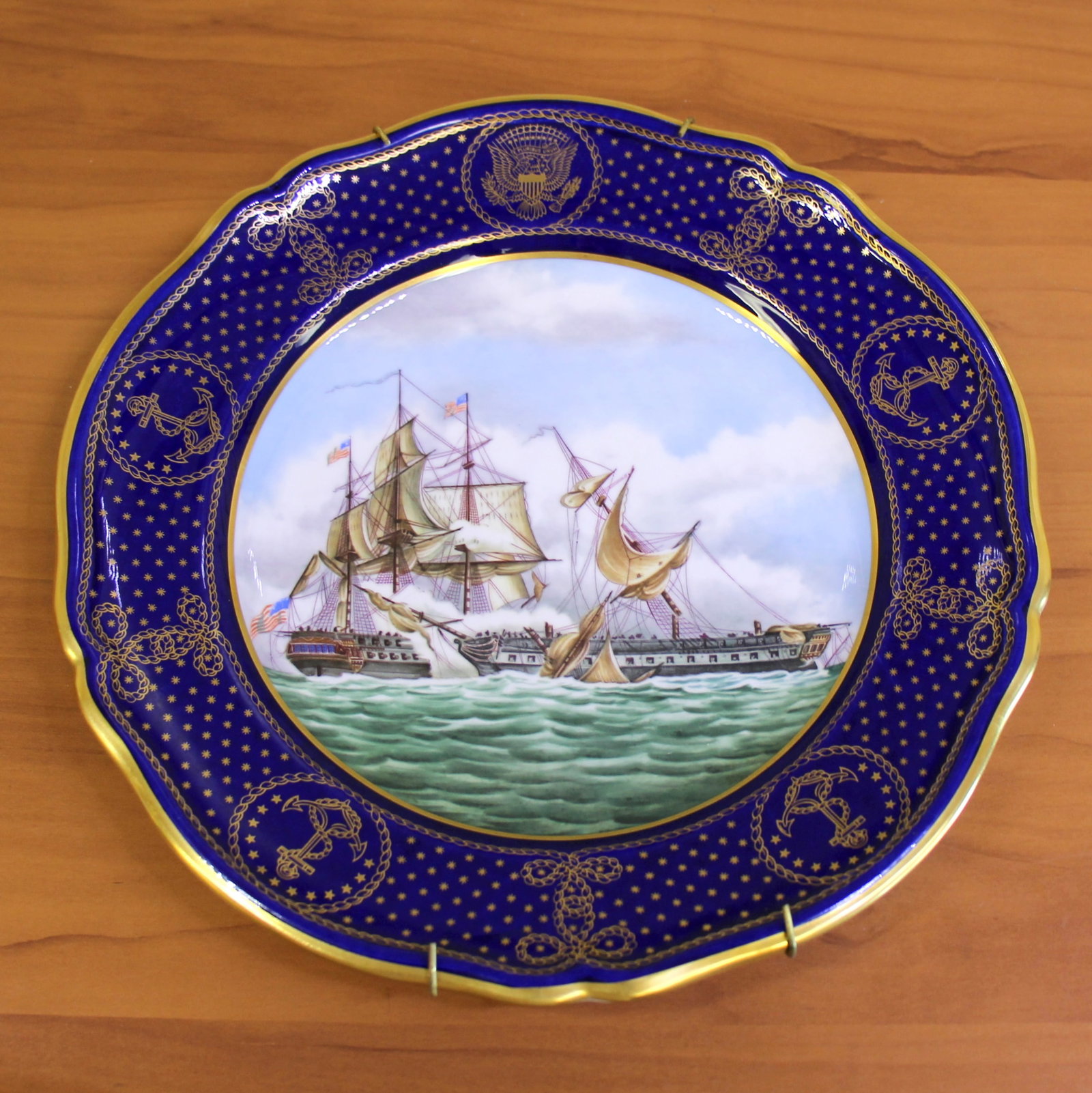 Spode Collectors Plate Naval War of 1812 No. 6: United States Maritime Plate Series, Naval Engagements of the War of 1812 No. 6, U.S.S Constitution captures HMS Guerriere 19th August 1812. Great condition, no defects.