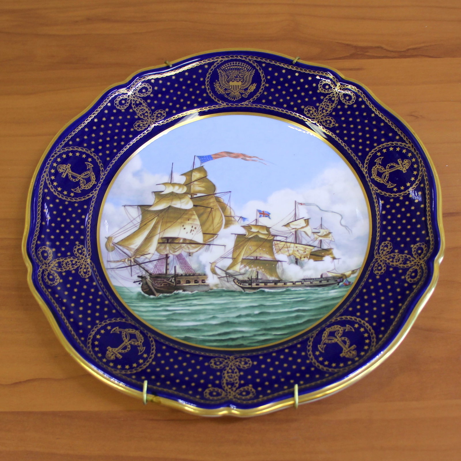 Spode Collectors Plate Naval War of 1812 No. 5: United States Maritime Plate Series, Naval Engagements of the war of 1812 No. 5, U.S.S President captures HMS Little Belt 16th May 1811. Great condition, no defects.
