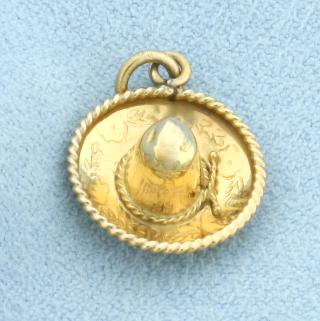 Sombrero Hat Charm In 14k Yellow Gold: In 14k Yellow Gold. 3/4 inch long, 1/2 inch wide. 1.0g.