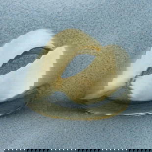 High Polish Abstract Design Ring in 14k Yellow Gold: In 14k Yellow Gold. 14mm wide at center. Size 8. 4.2g.