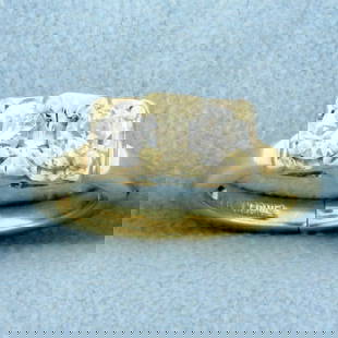 Vintage Two Stone Old European Cut Diamond Toi et Moi Ring with Expandable Shank in 14K Yellow Gold: In 14K Yellow Gold. Contains two high quality Old European Cut Diamonds, VS clarity/I color, 1/2ct TW. Shank expands to allow getting ring over knuckle. Size 3 1/2. 3.2g.