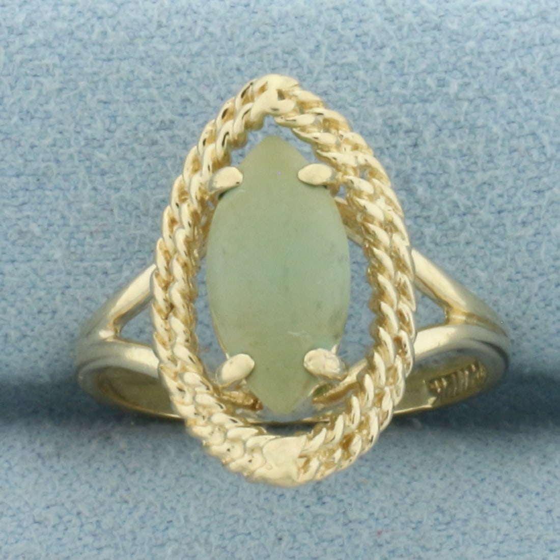 Jade Solitaire Ring in 10k Yellow Gold (1 of 4)