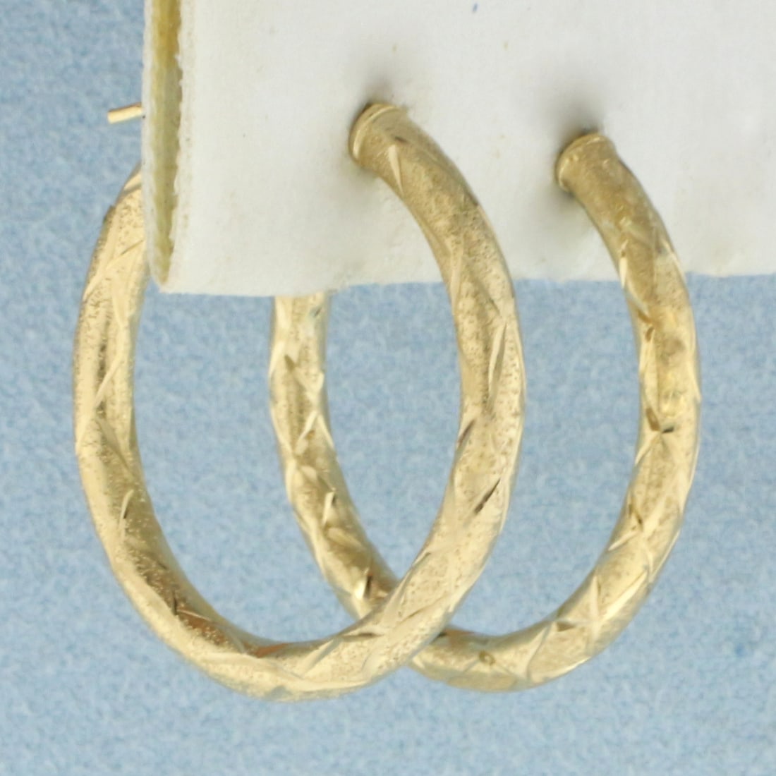 Diamond Cut Hoop Earrings in 14k Yellow Gold (1 of 2)