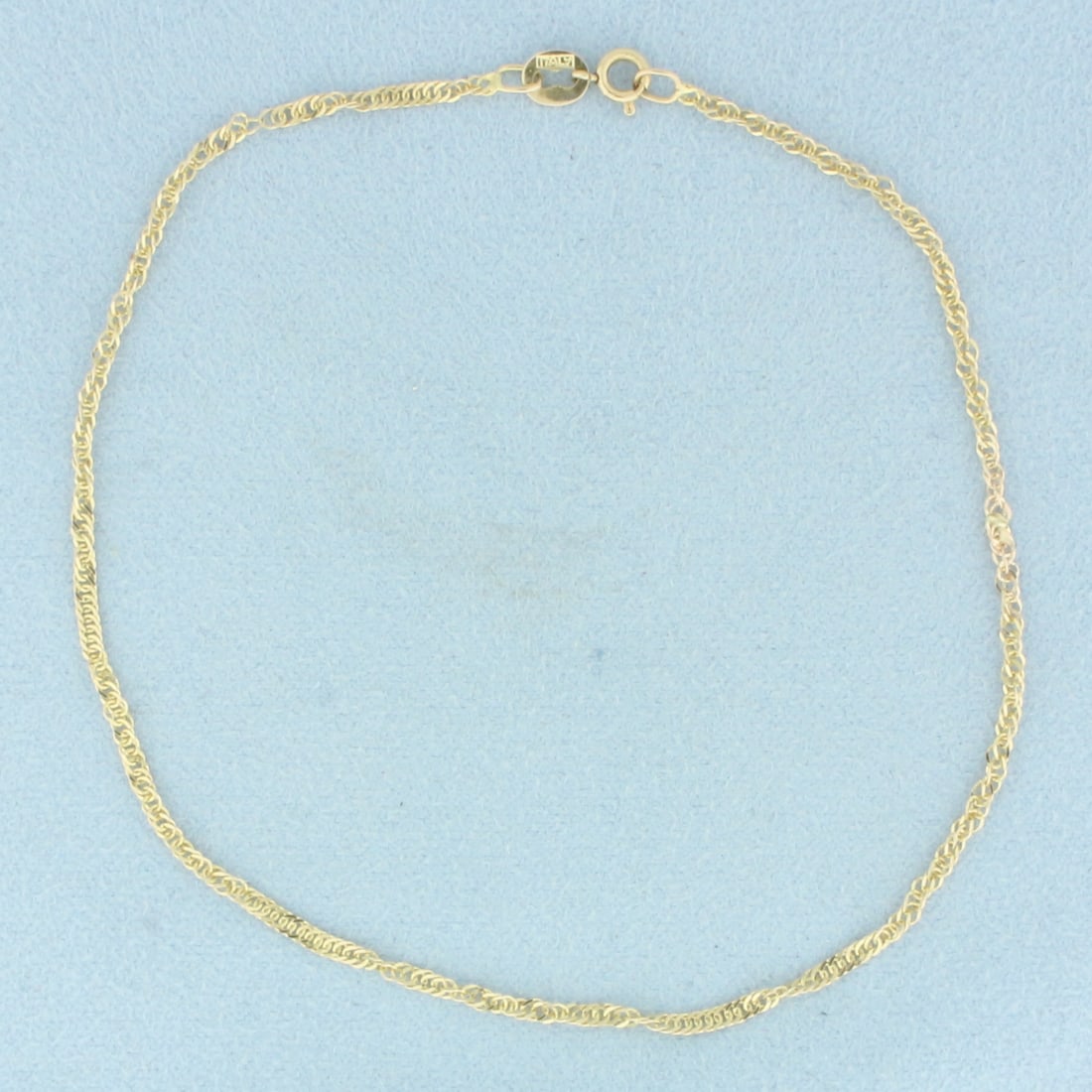 Italian Twisting Curb Link Anklet in 14k Yellow Gold (1 of 2)