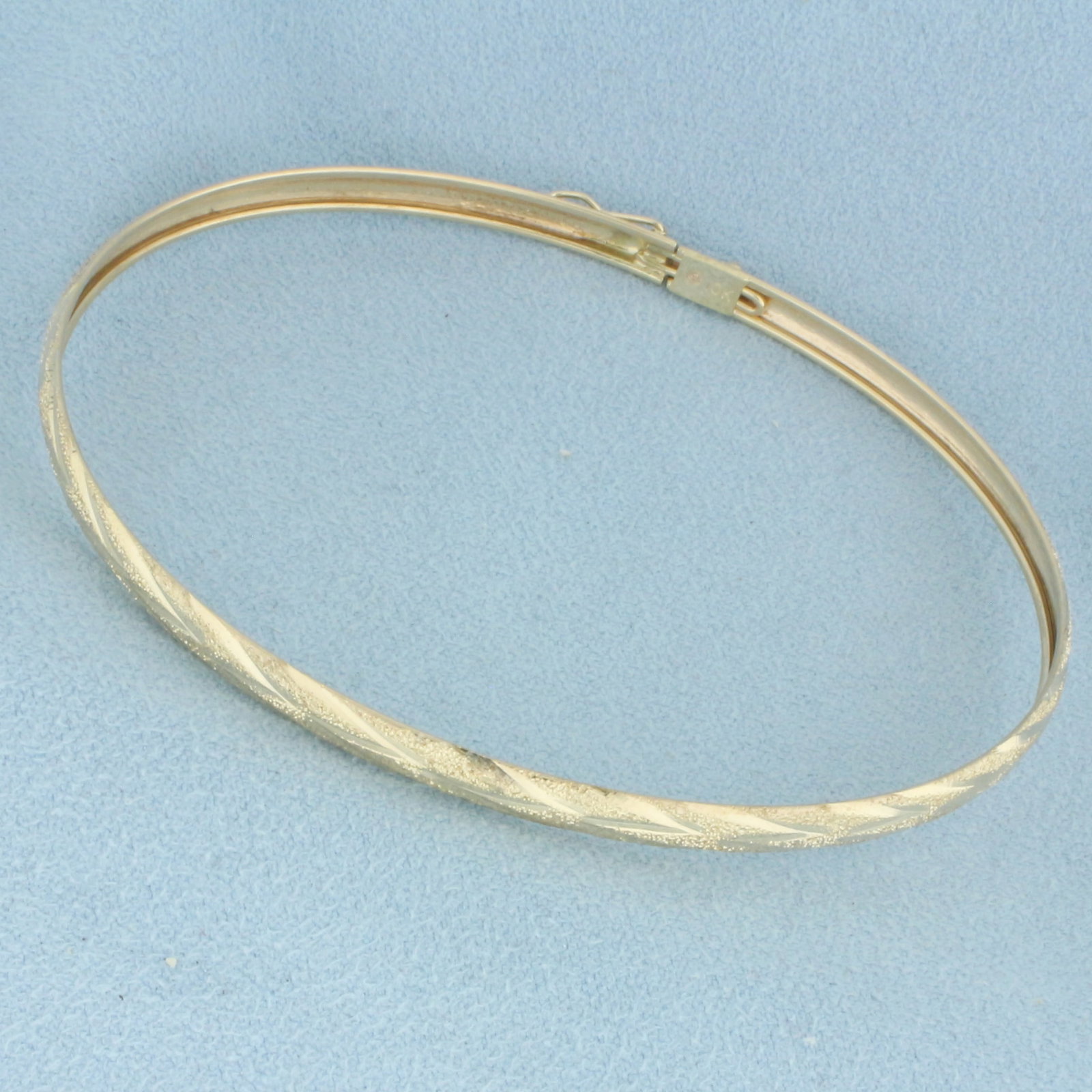 Sandblast Finish Bangle Bracelet in 10k Yellow Gold (1 of 3)