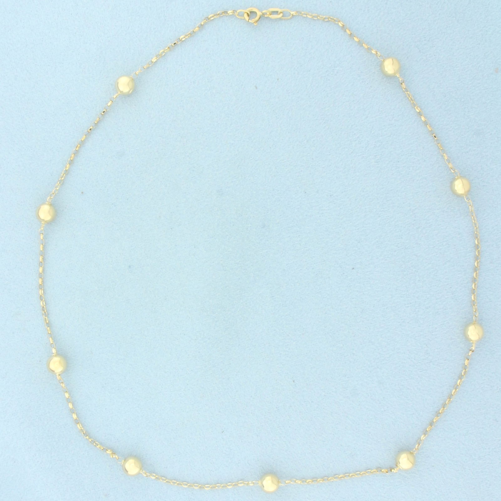 Italian Ball Bead Station Necklace in 14k Yellow Gold (1 of 2)