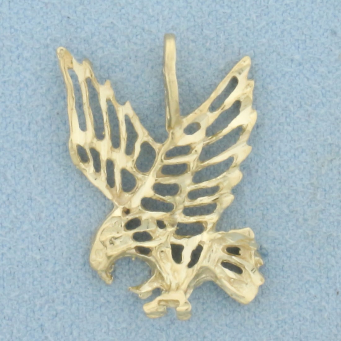 Diamond Cut Eagle Pendant in 14k Yellow Gold (1 of 2)