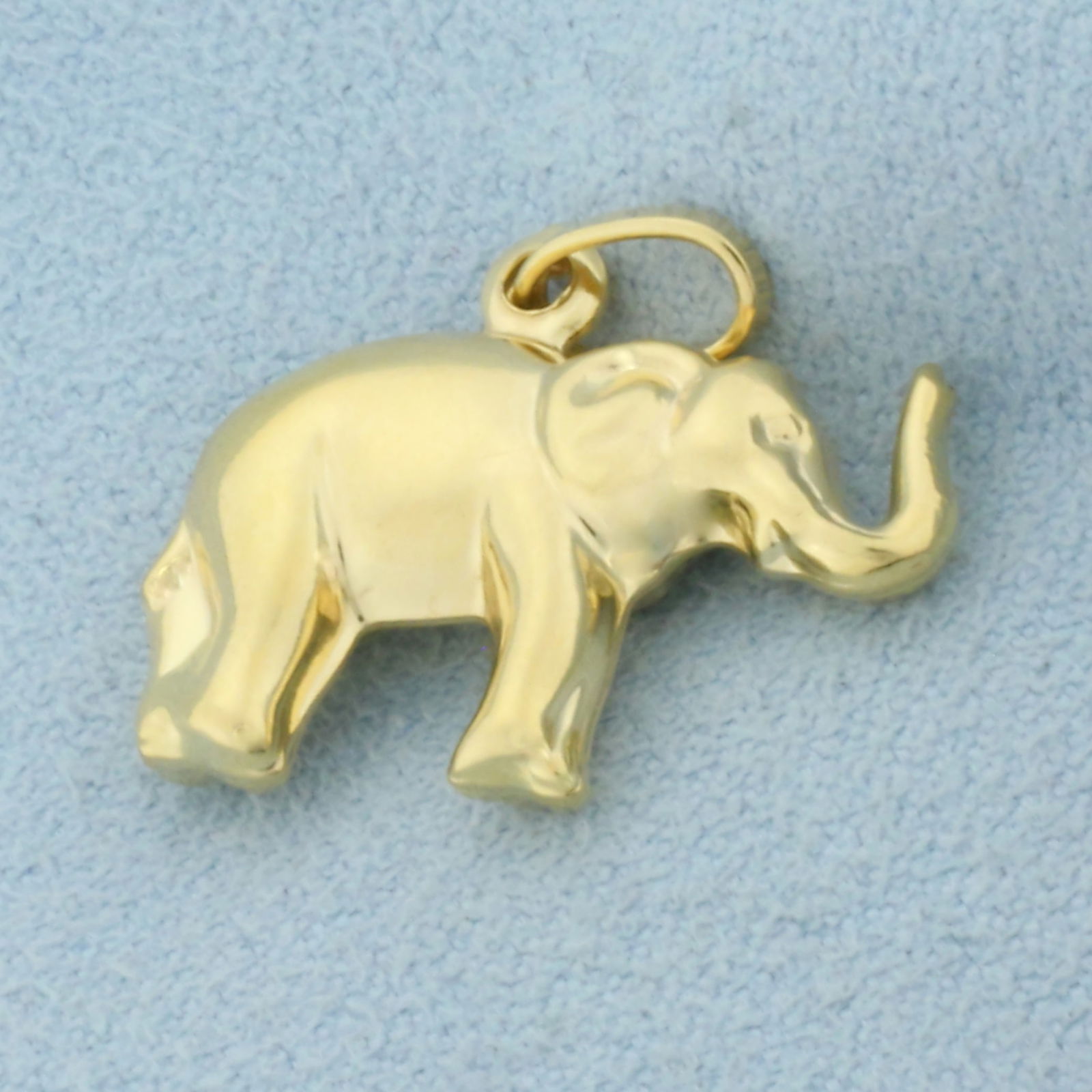 Puffy Elephant Pendant or Charm in 18k Yellow Gold (1 of 2)