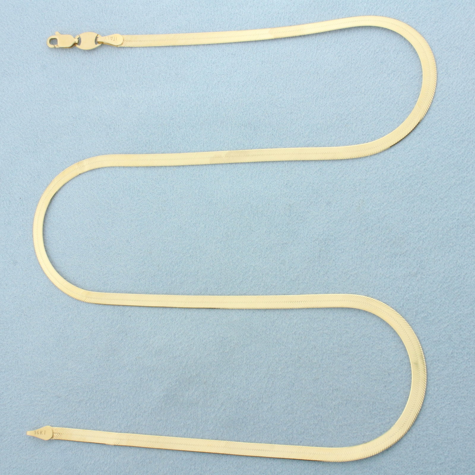 20 Inch Italian Silk Flex Herringbone Link Necklace in 14k Yellow Gold (1 of 2)