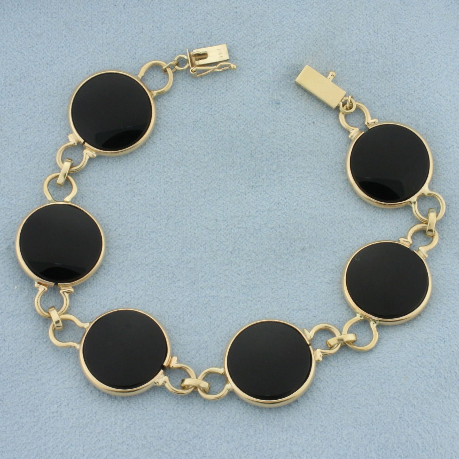 Onyx Disc Bracelet in 14k Yellow Gold (1 of 2)