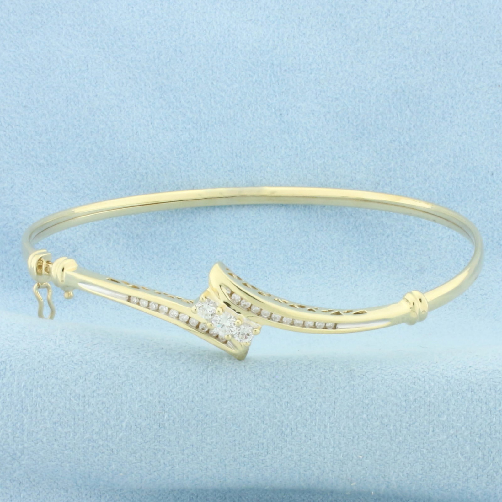 Diamond Bangle Bracelet in 14k Yellow Gold (1 of 3)