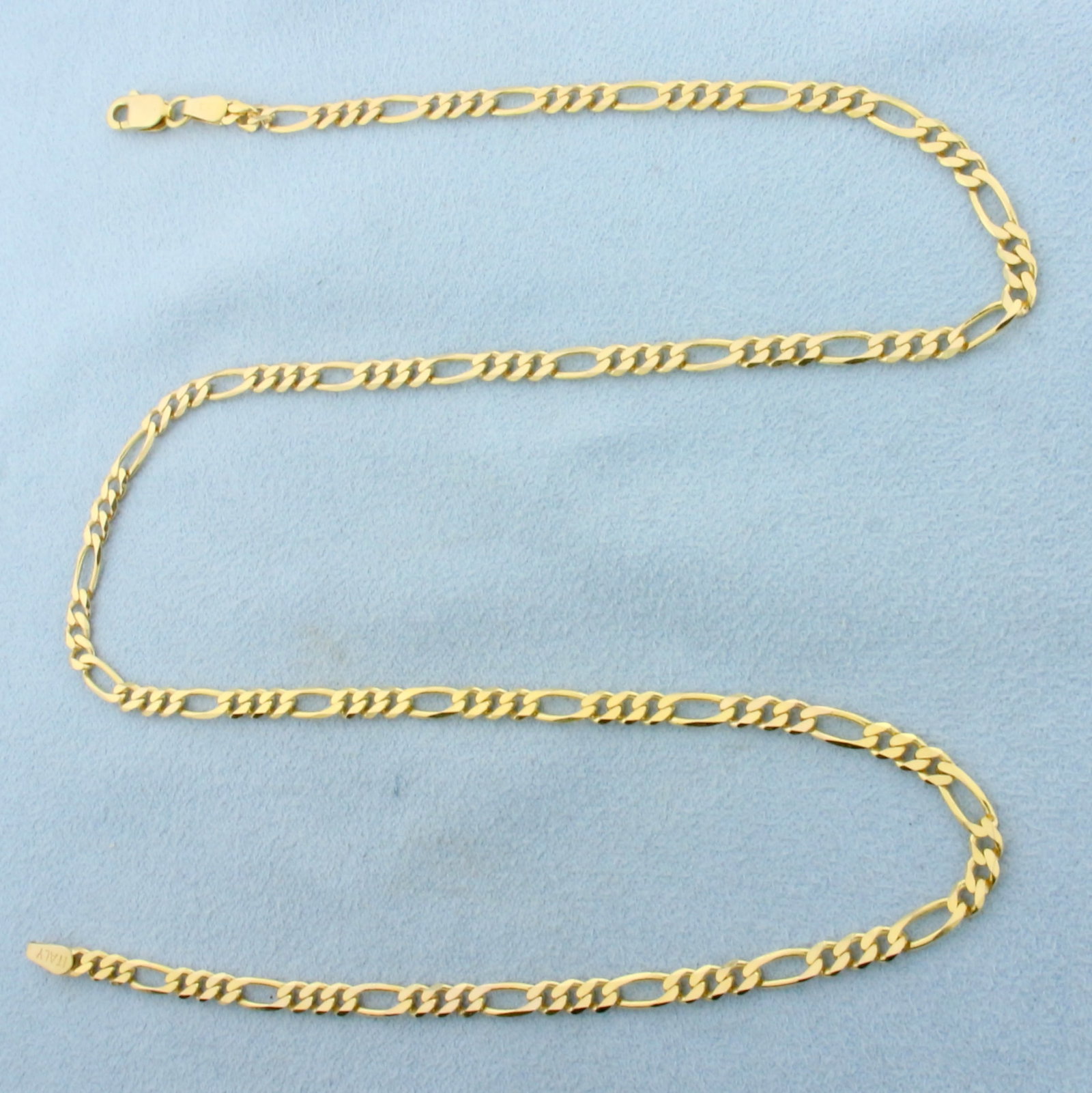 Italian 18 Inch Figaro Link Chain Necklace in 14k Yellow Gold (1 of 2)