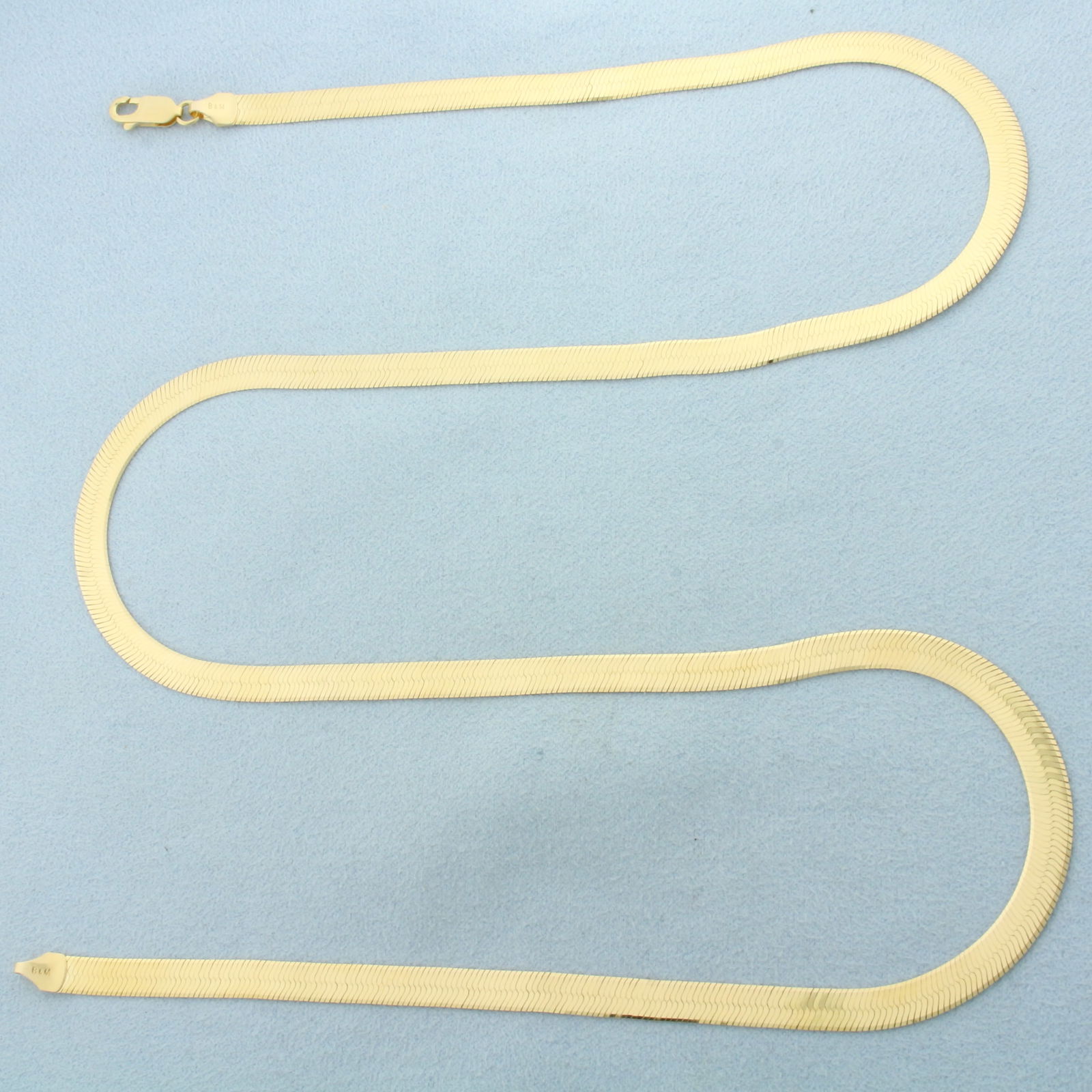 Italian 24 Inch Reversable Herringbone Link Necklace in 14k Yellow Gold (1 of 3)