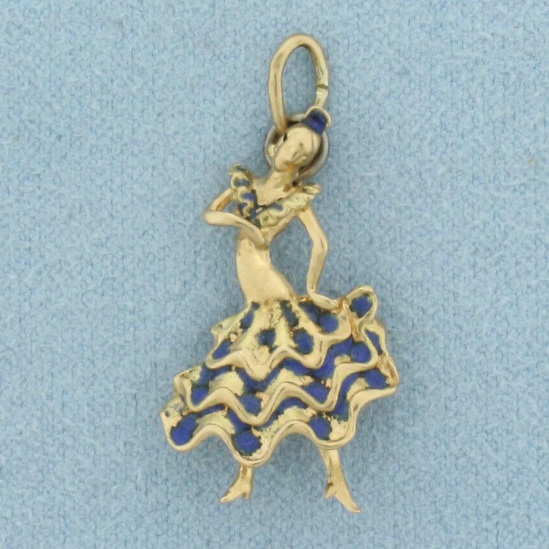 Flamenco Dancer Charm or Pendant in 14k Yellow Gold (1 of 2)