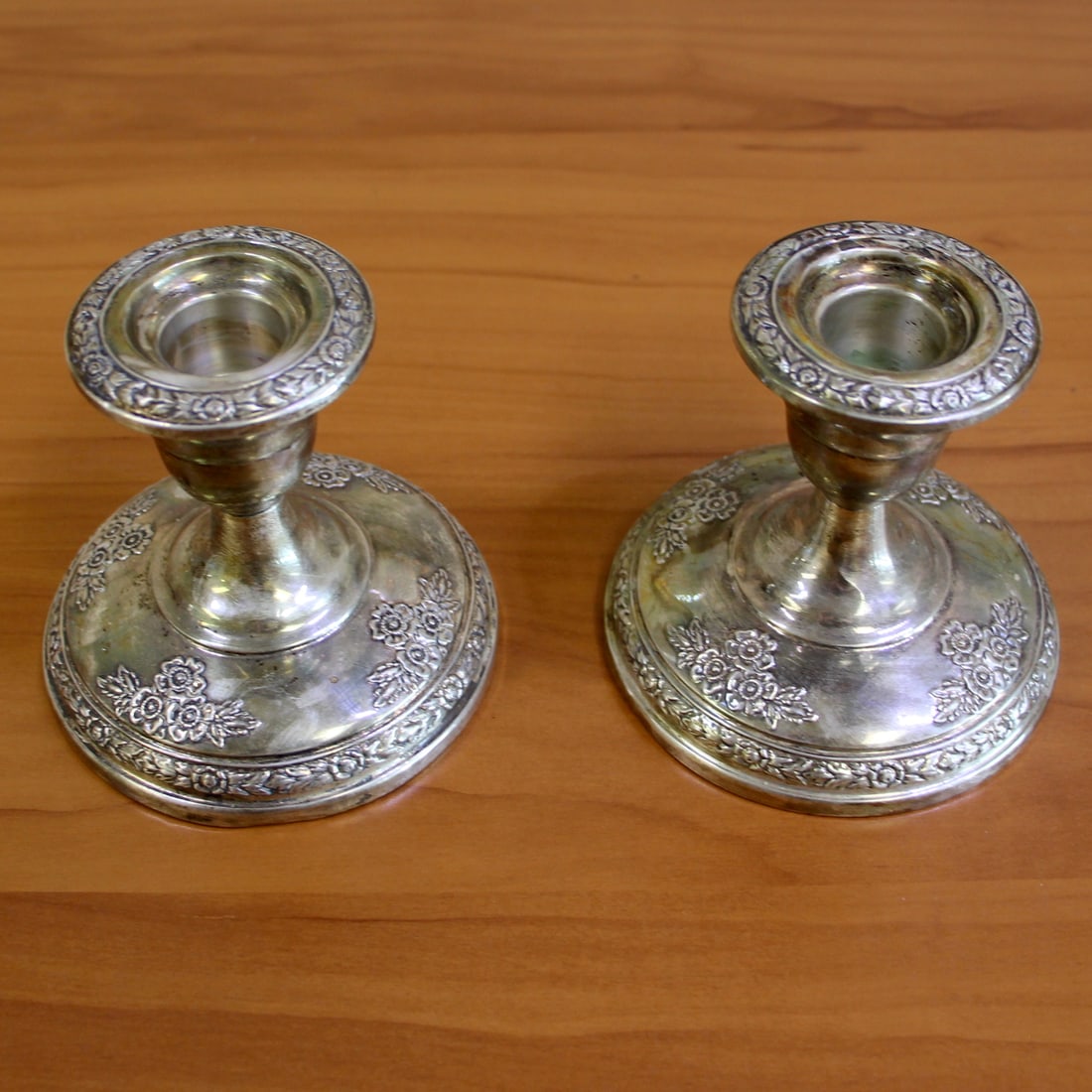 Fisher "Rose Bouquet" #857 Sterling Silver Candle Holders Set of 2 (1 of 3)