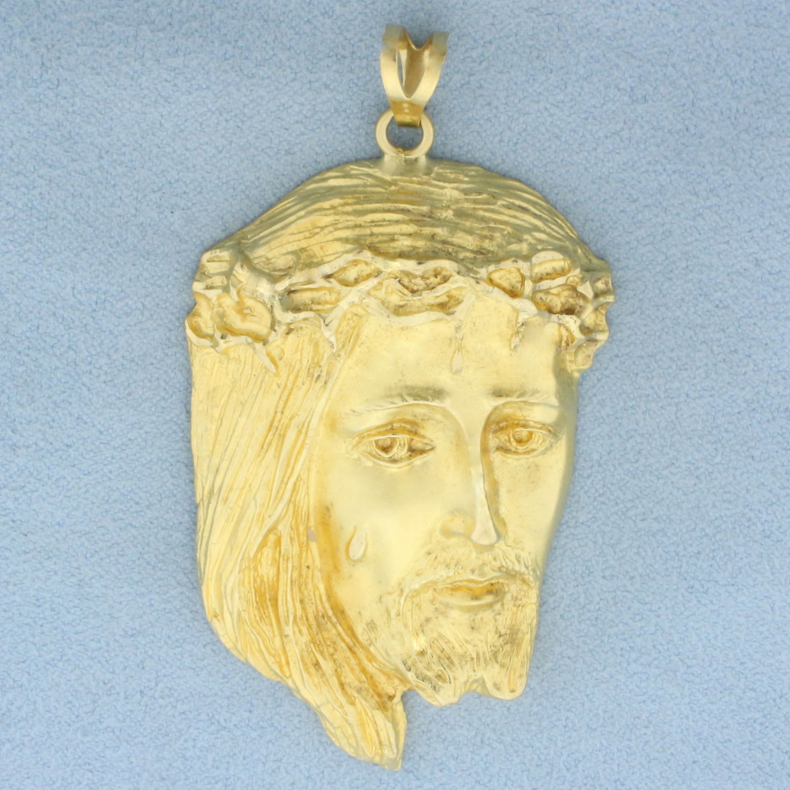 Large Weeping Jesus Christ Pendant in 18k Yellow Gold (1 of 2)