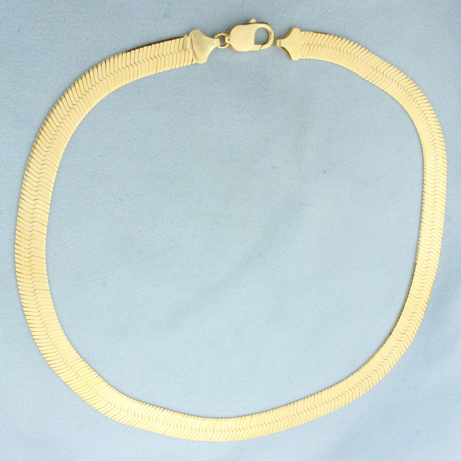 Italian Heavy 18 Inch Herringbone Link Necklace in 14k Yellow Gold (1 of 2)