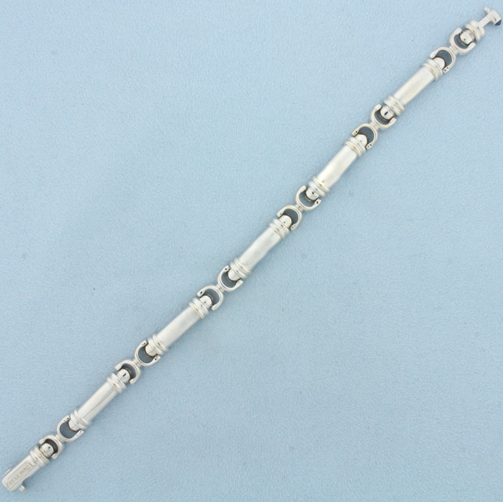 Designer Philippe Charriol Heavy Bar Link Bracelet in 18k White Gold (1 of 4)