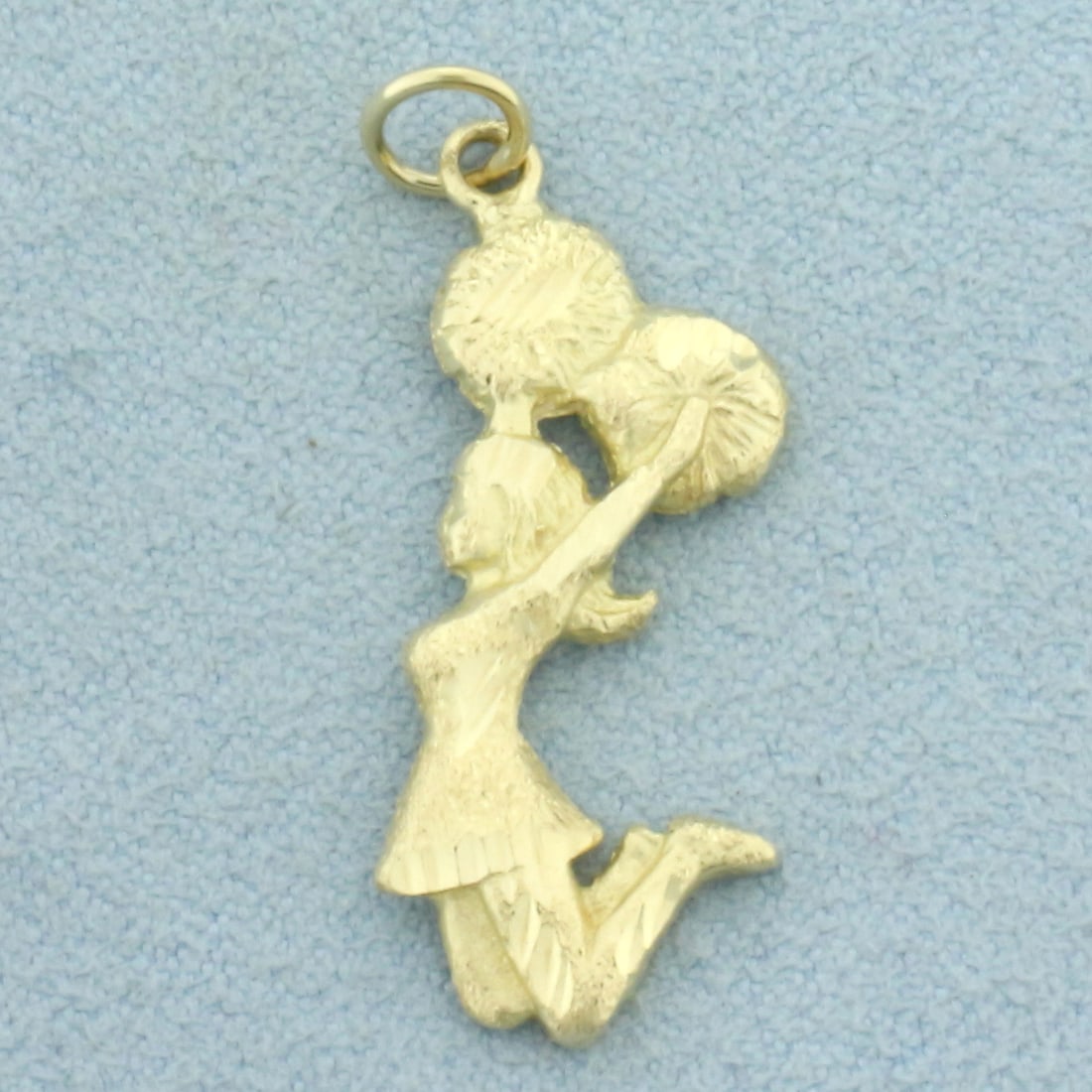 Diamond Cut Cheerleader Charm in 14k Yellow Gold (1 of 2)