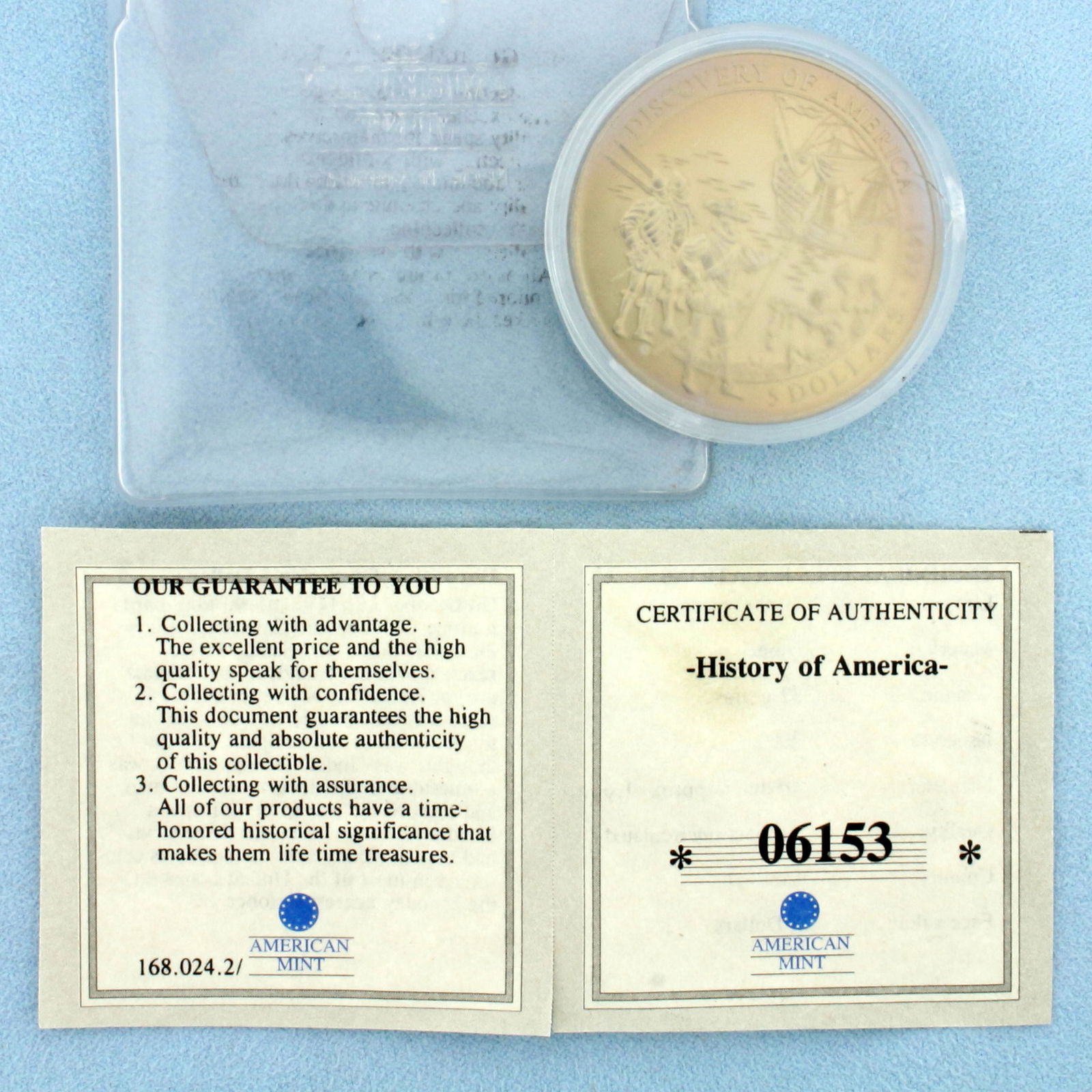 American Mint History of America Discovery of America Coin with COA (1 of 2)