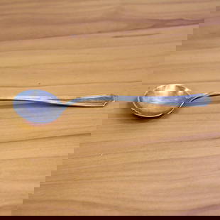 Durgin "Fairfax" Sterling Silver Chocolate Spoon: In .925 Sterling Silver. Contains one large chocolate spoon. 5 1/2 inches long. Some pitting on back of bowl, as shown in picture. 24.1g.