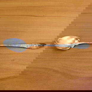 Antique Gorham Puritan Sterling Silver Infant Feeding Spoon: In .925 Sterling Silver. 5 5/8 inches. Light Monogram. 19.0g.