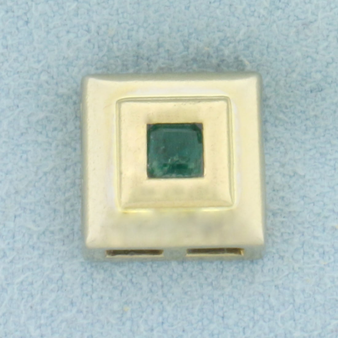 Natural Untreated Emerald Pendant in 14k White and Yellow Gold (1 of 3)