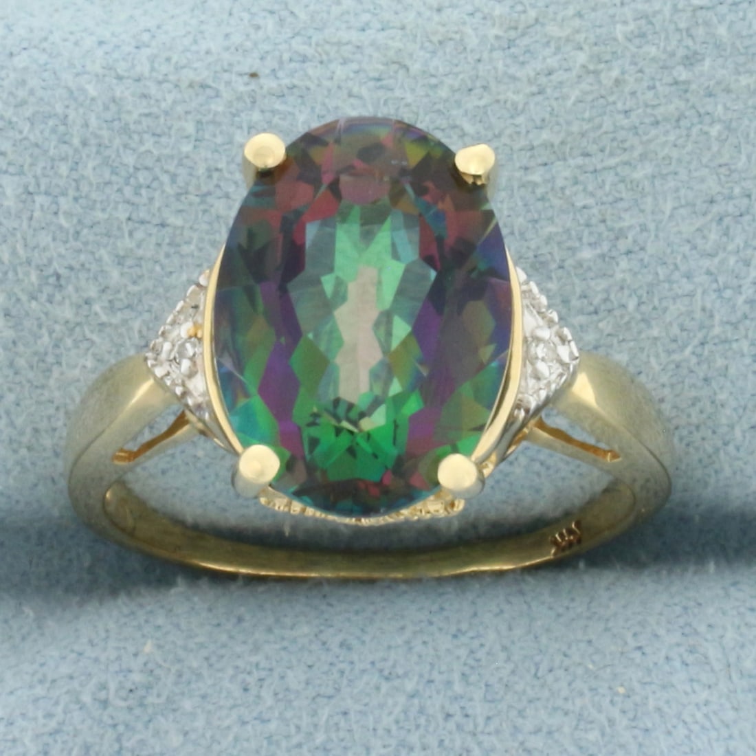 Mystic Topaz and Diamond Ring in 14k Yellow Gold (1 of 4)