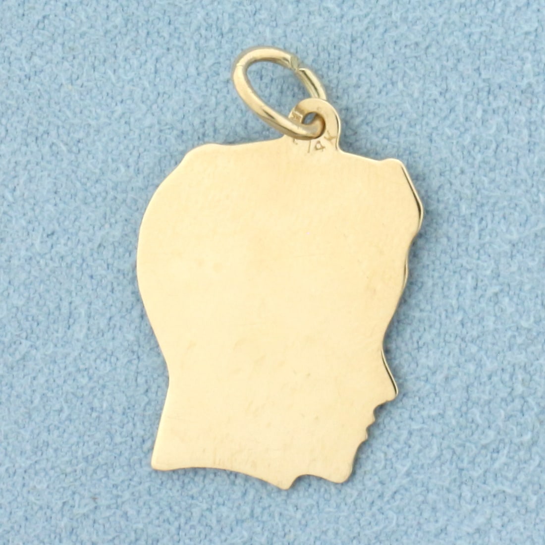 Engravable Boy Silhouette Charm or Pendant in 14k Yellow Gold (1 of 2)