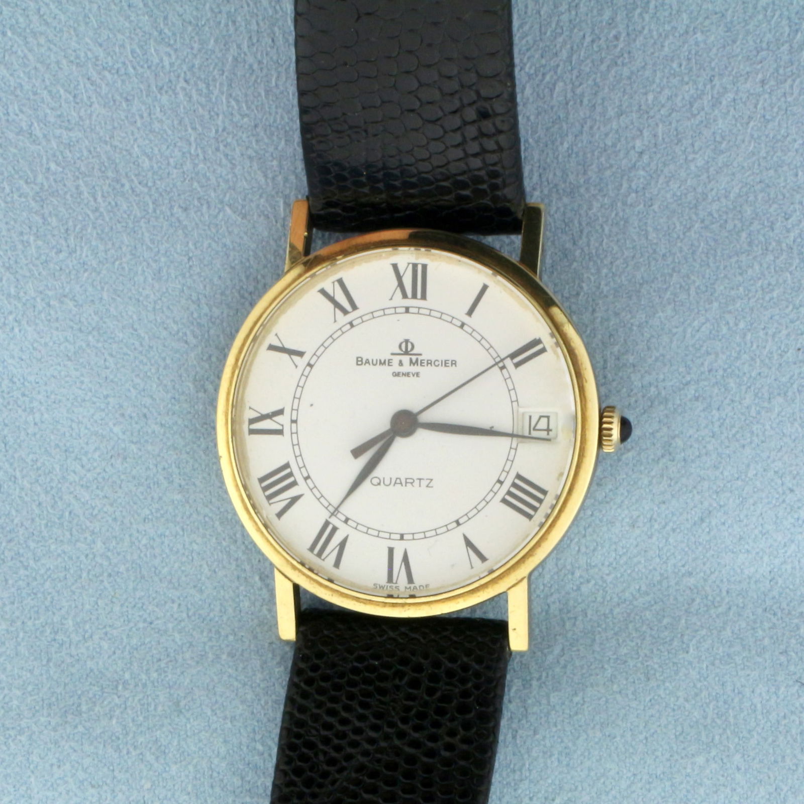 Mens Baume and Mercier Swiss Watch Model 65225 in Solid 14k Yellow Gold Case (1 of 3)
