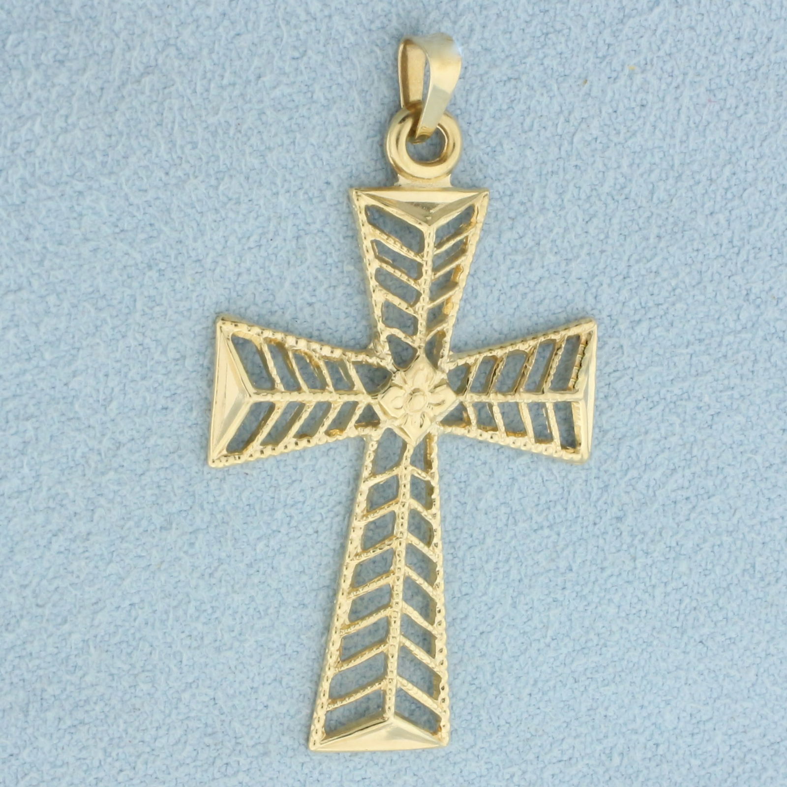Unique Cross Pendant in 14k Yellow Gold (1 of 2)