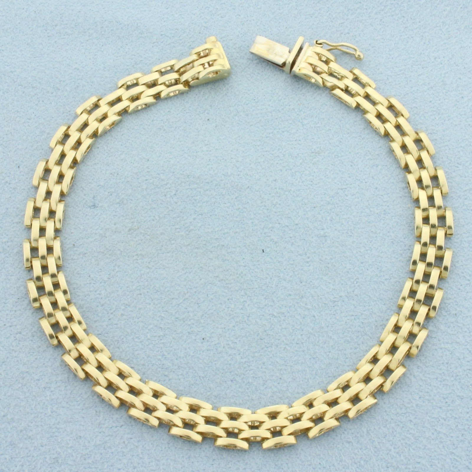 Italian Panther Link Bracelet in 14k Yellow Gold (1 of 2)