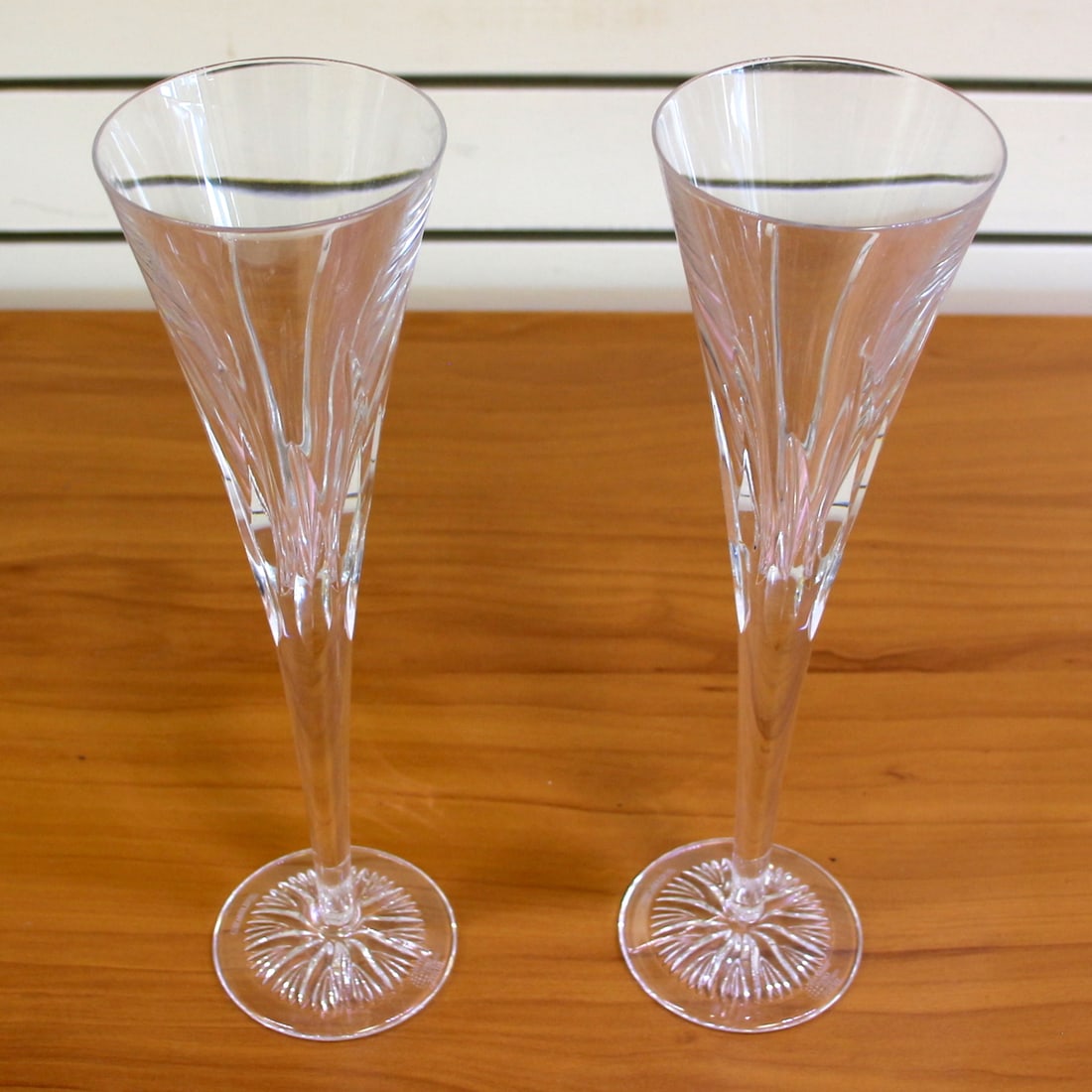 Waterford 100 Years Times Square Fluted Champagne Crystal Glasses Set of 2 (1 of 4)
