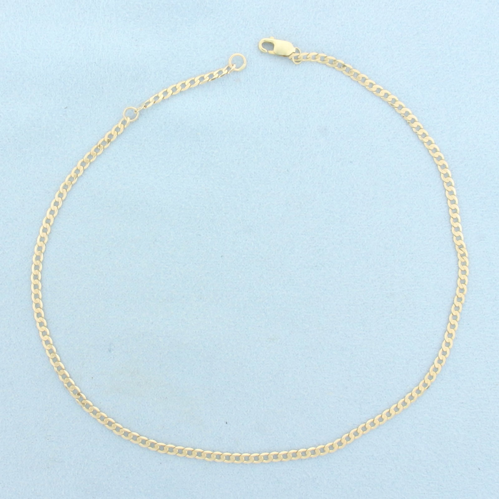 Italian Curb Link Adjustable Anklet in 14k Yellow Gold (1 of 2)