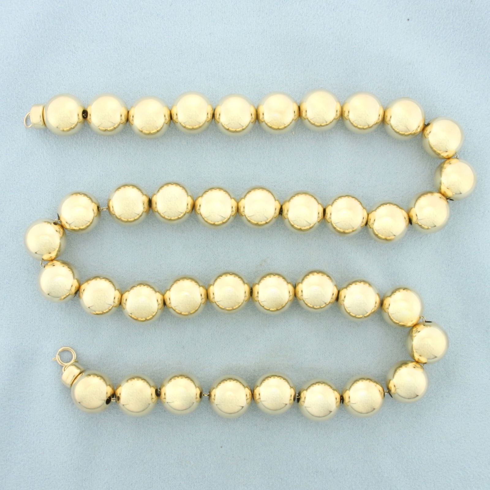 Italian 19 Inch Ball Bead Necklace in 14k Yellow Gold (1 of 2)