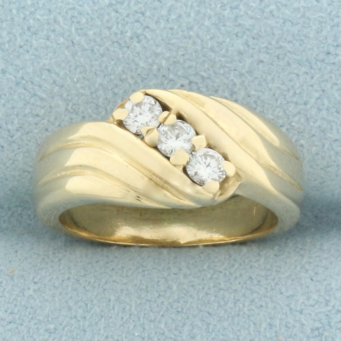 Diamond Wave Design Ring in 14k Yellow Gold (1 of 4)