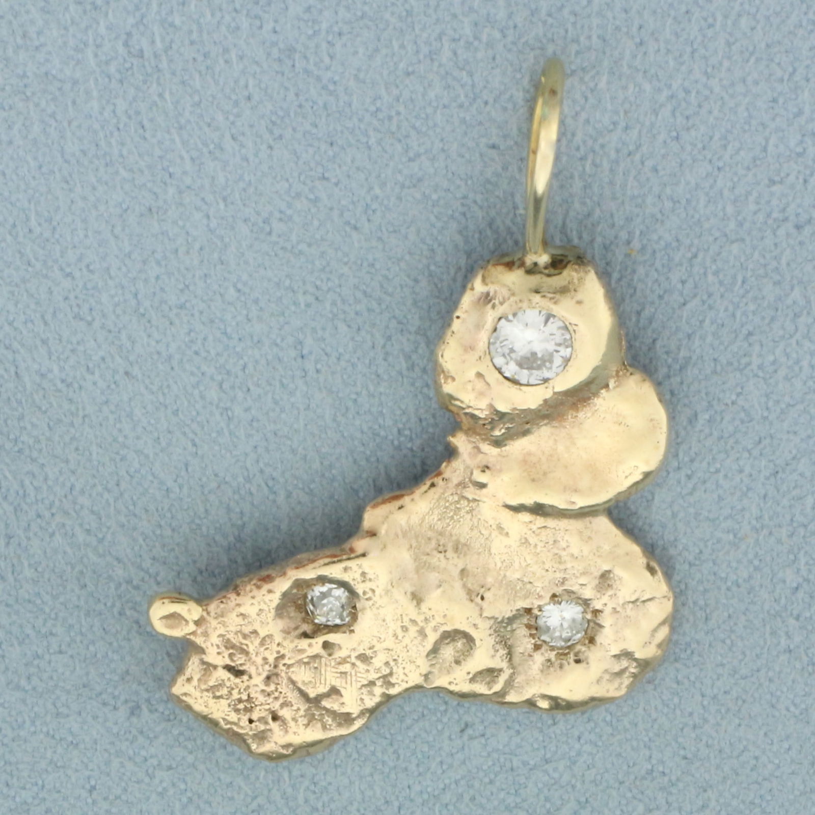 Diamond Nugget Pendant in 14k Yellow Gold (1 of 2)