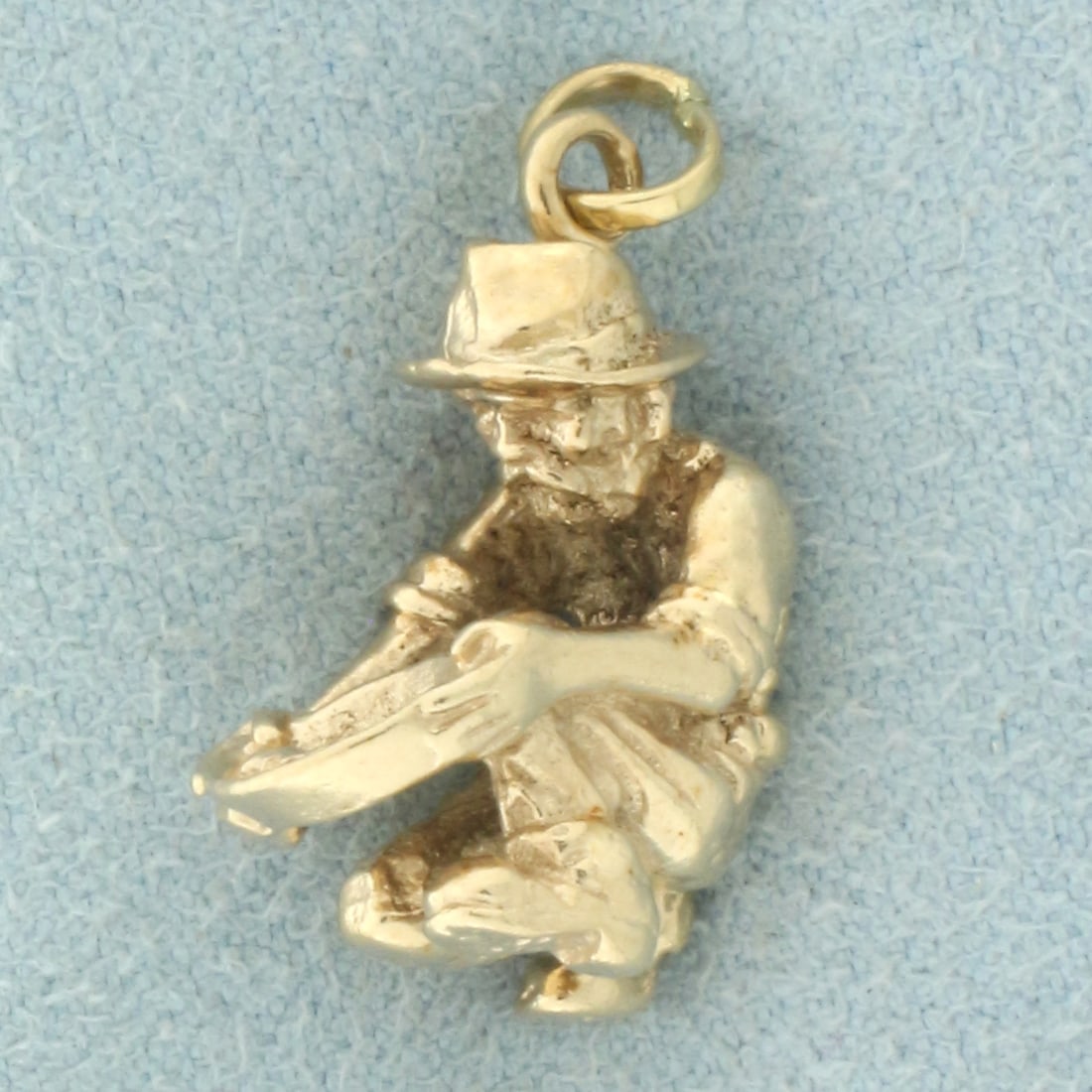 Prospector Gold Miner Panning Charm in 14k Yellow Gold (1 of 4)