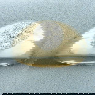 Men's Diamond Target Design Ring in 14k Yellow Gold: In _k yellow gold. Contains seven high quality .05ct diamonds, VS clarity/F color. 11mm wide at widest point. Size: 10.5. 6.0g.