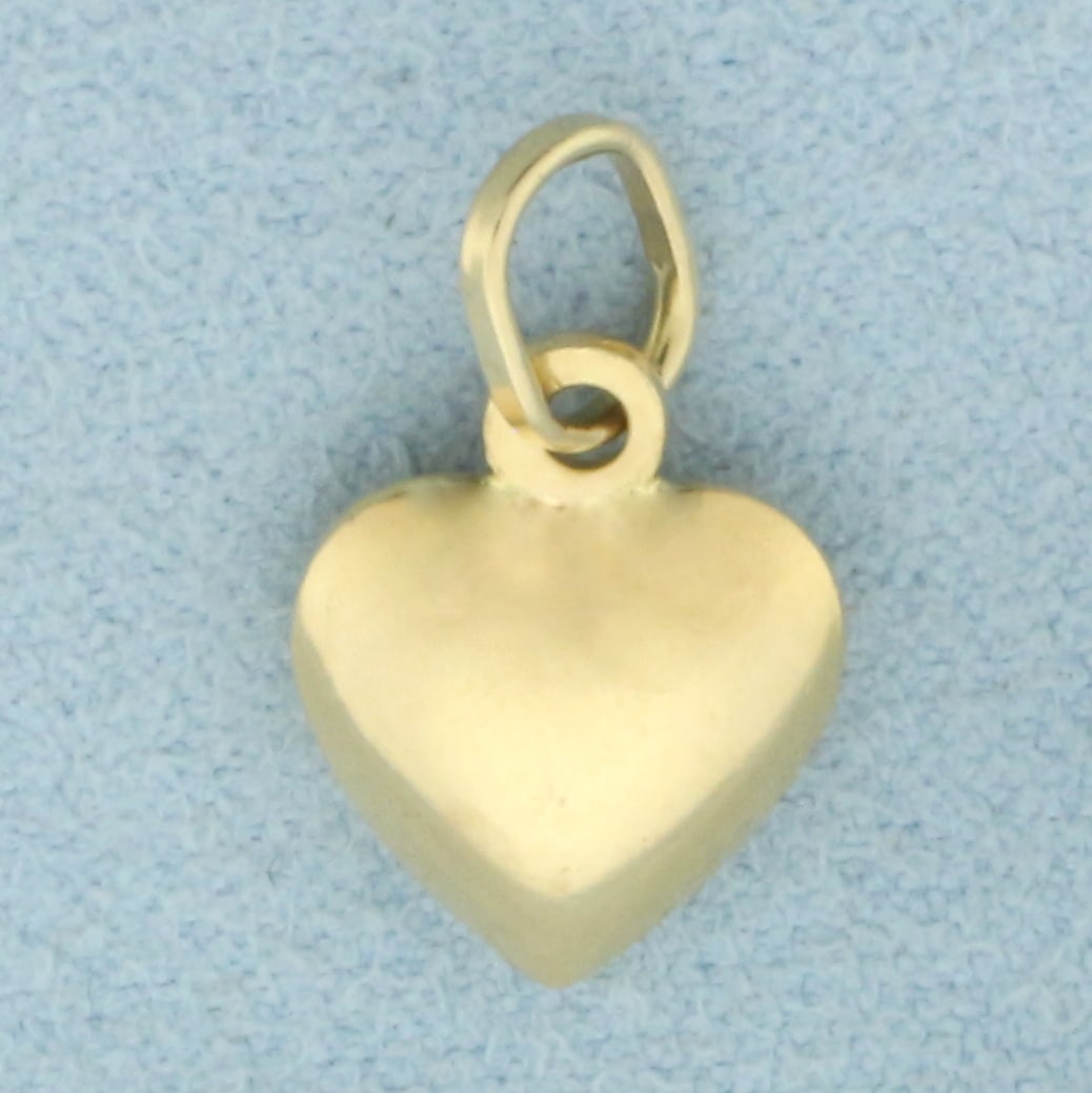 3-D Heart Pendant or Charm in 14k Yellow Gold (1 of 2)