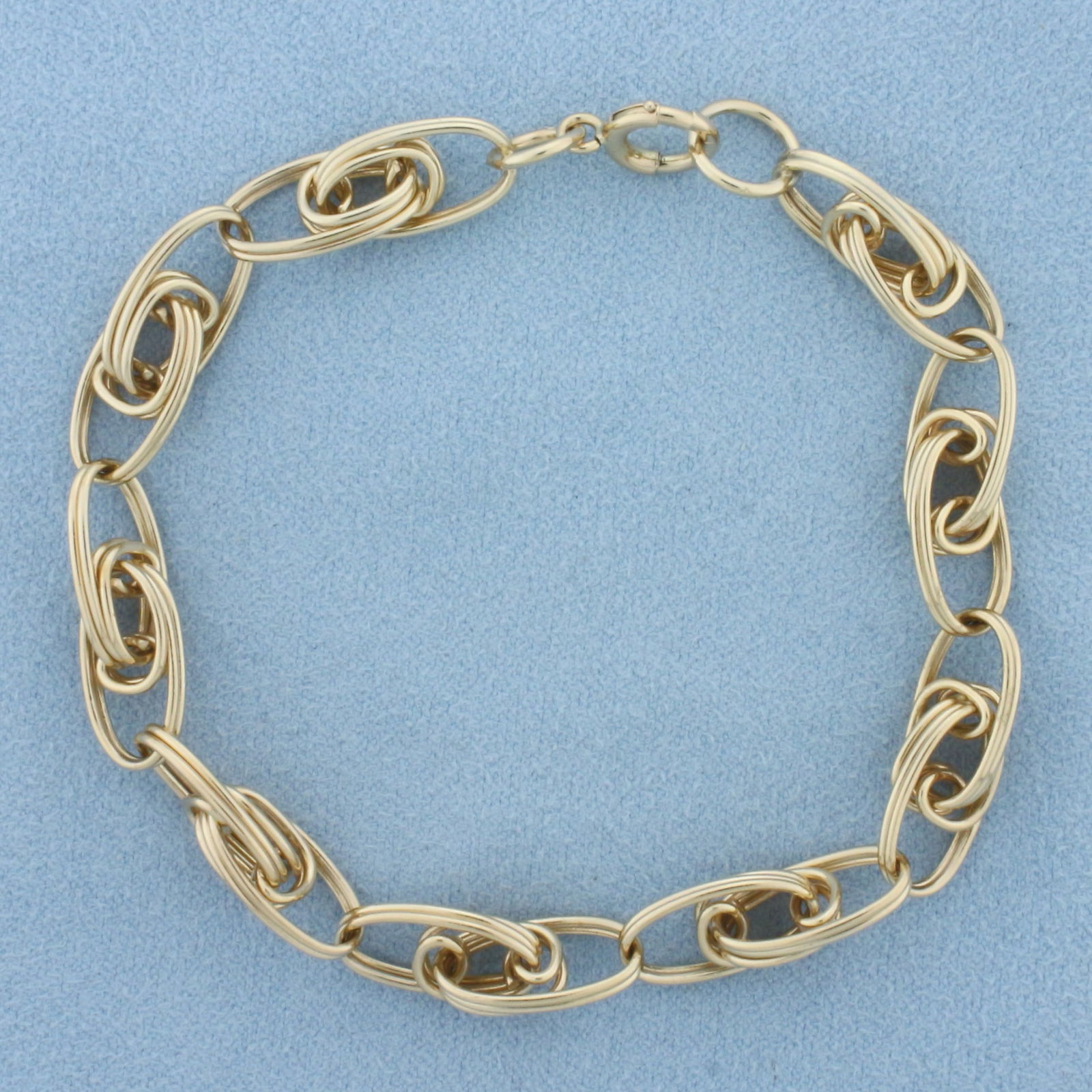 Designer Double Oval Link Bracelet in 14k Yellow Gold (1 of 2)