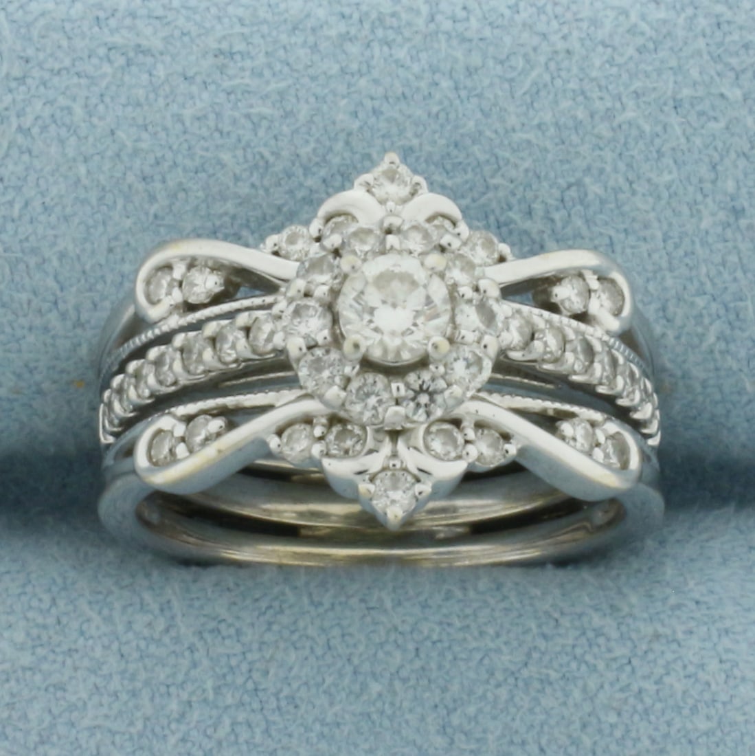 Diamond Engagement Ring and Ring Jacket Set in 14k White Gold (1 of 4)