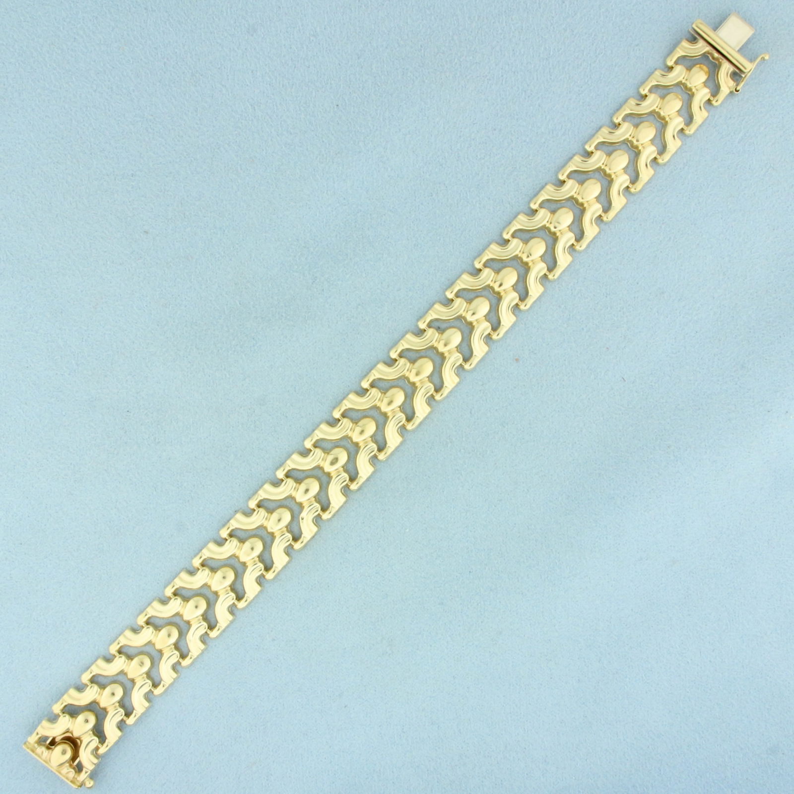 Italian Designer Fancy Link Bracelet in 14k Yellow Gold (1 of 3)