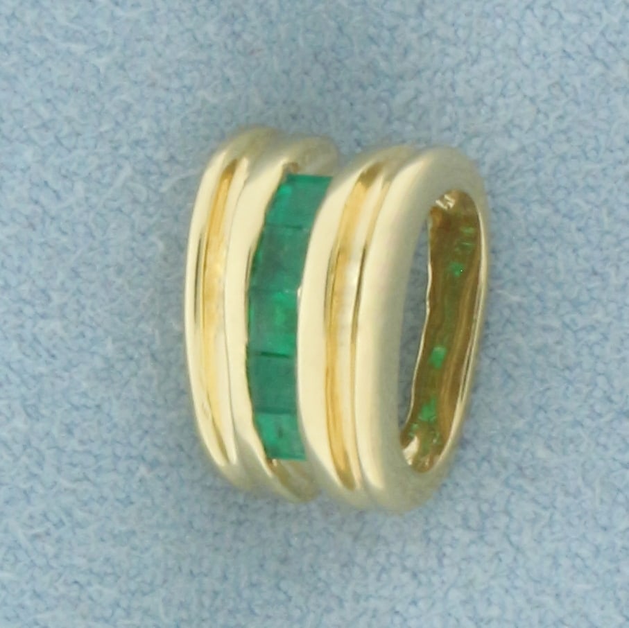 Emerald Slide or Pendant in 14k Yellow Gold (1 of 3)