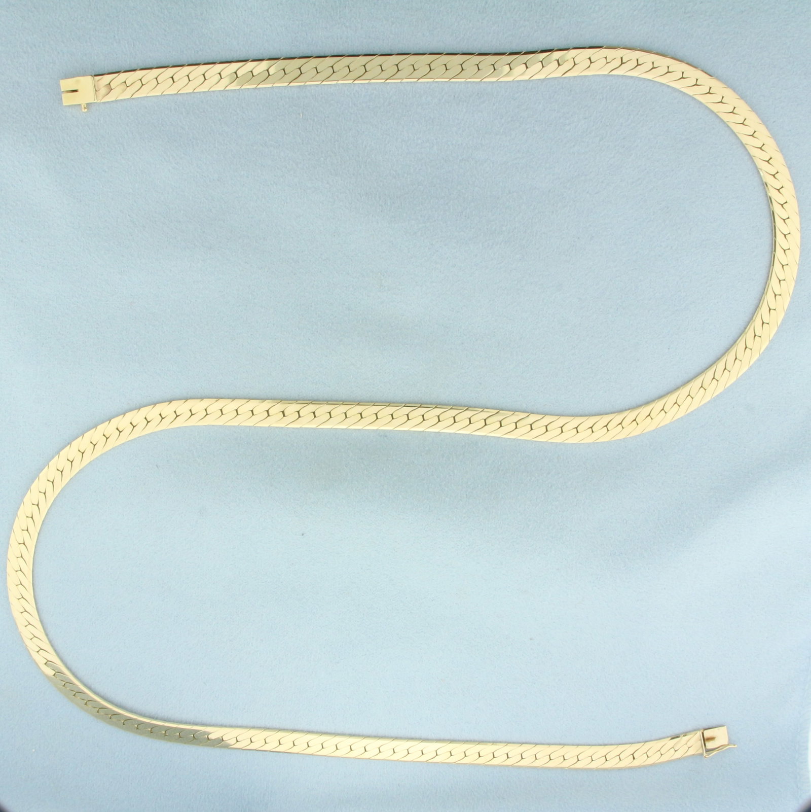 Mens 24 Inch Heavy Herringbone Link Chain Necklace in 14k Yellow Gold (1 of 2)