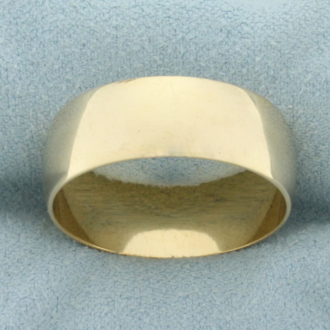 Mens Half Dome Wide Wedding Band Ring in 14k Yellow Gold (1 of 2)